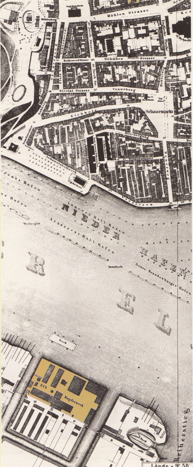 Detaillierter Lageplan von 1855